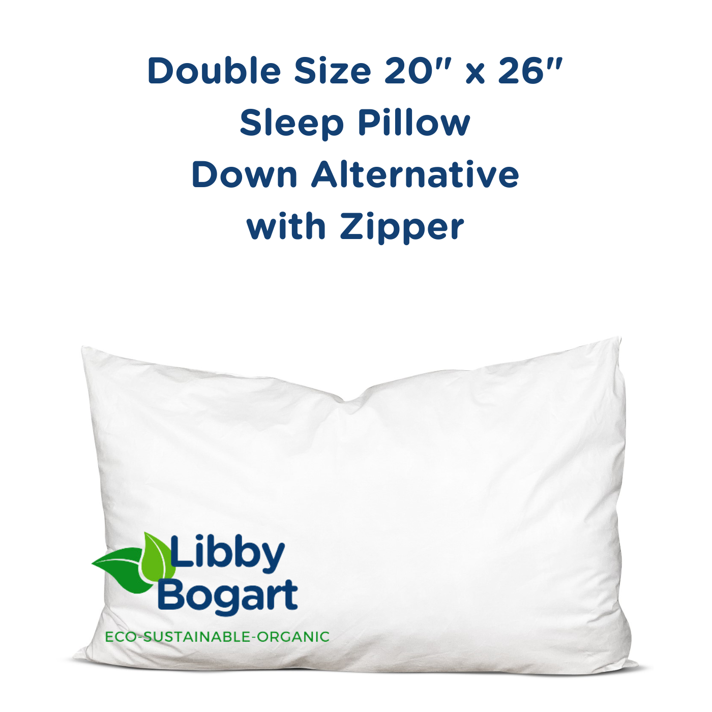 Double Size 20" x 26" Sleep Pillow Down Alternative with Zipper